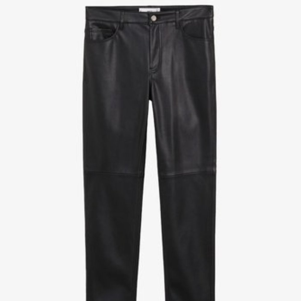 COPY - New leather with tags black pants, MANGO, Size 8/M